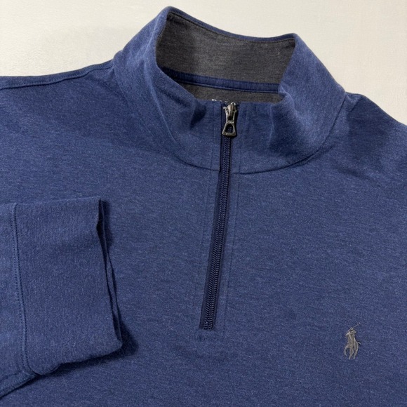 Polo Ralph Lauren Other - Polo Ralph Lauren Quarter Zip Pullover Mens XXL Blue Heathered Pony Logo NWT
